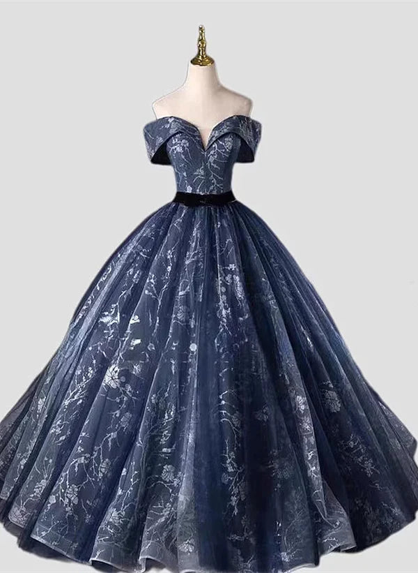 Navy Blue Sweetheart Long Formal Dress Navy Blue Sweet 16 Dress Quince