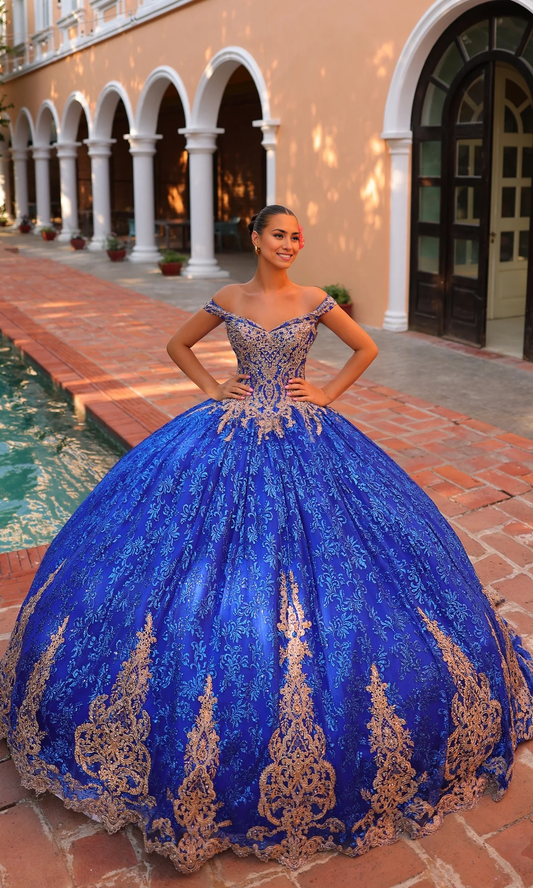 Ball Gown Quinceanera Dresses Princess Dress Royal Blue Off Shoulder With Appliques