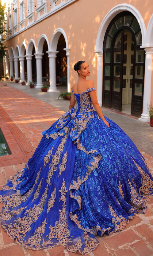 Ball Gown Quinceanera Dresses Princess Dress Royal Blue Off Shoulder With Appliques