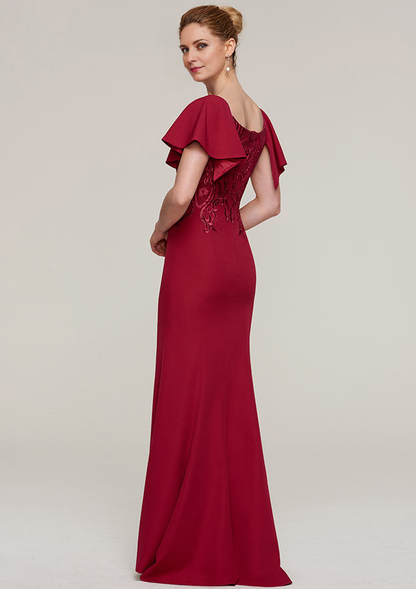 Sheath/Column Floor-Length Mother of the Bride Dresses With Split Appliqued