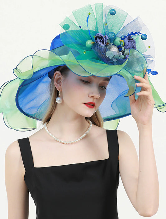 Organza Kentucky Derby Church Wedding Fancy With Flower Tulle Headpiece Headwear