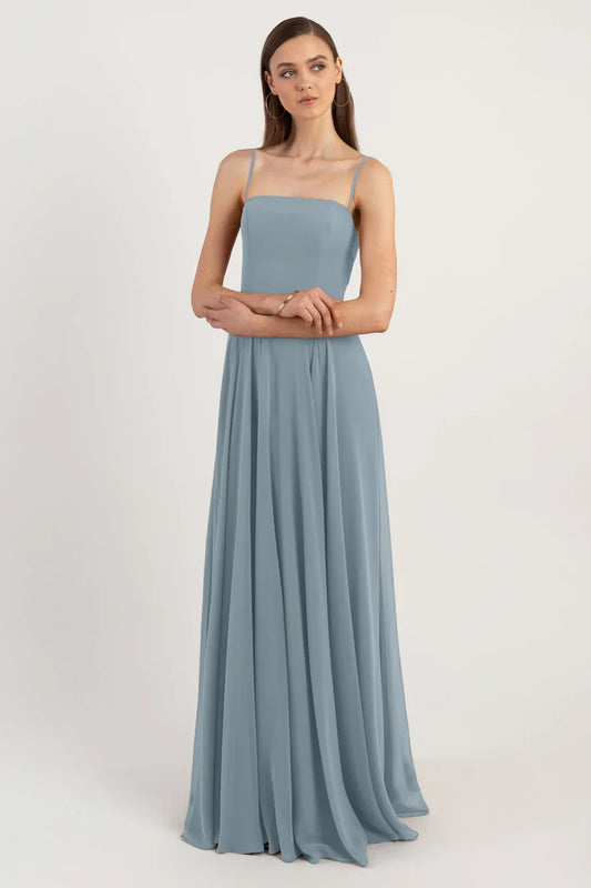 A-Line Spaghetti Strap Floor-length Bridesmaid Dresses Evening Dresses