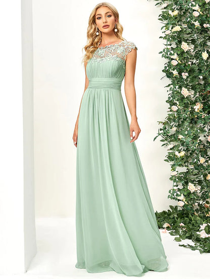 Maxi Long Empire Waist A Line Bridesmaid Dress