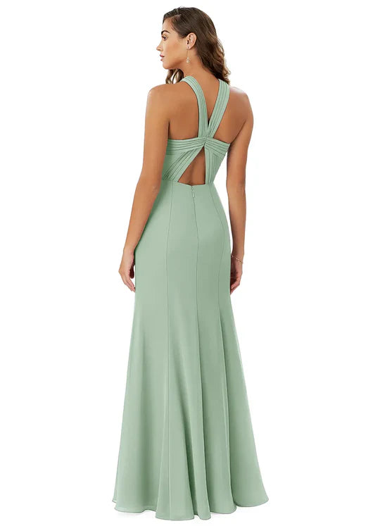 A-Line Bridesmaid Dresses Formal Floor-length Party Dress With Slit