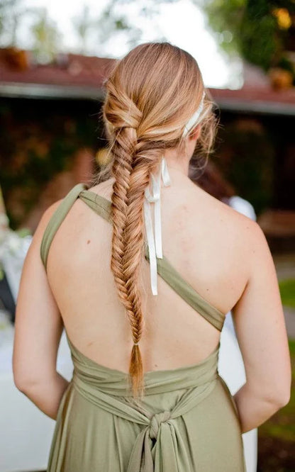 Jersey Simple Garden Bridesmaid Dress with Open Back and Sash