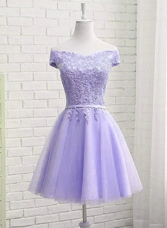 Lovely Off Shoulder Short Party Dress Cute Homecoming Dress