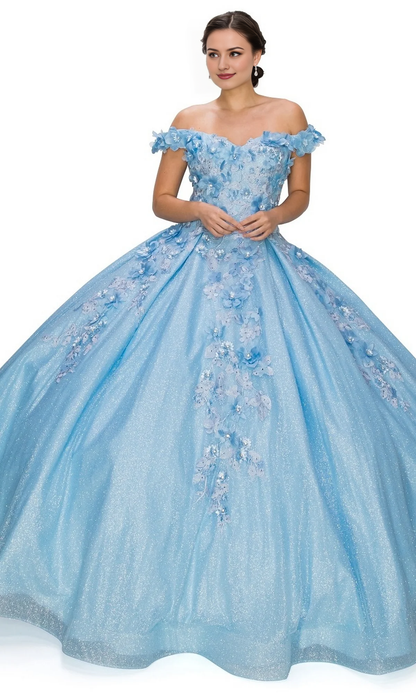 Ball Gown Quinceanera Dresses Princess Dress Performance Off Shoulder with Appliques