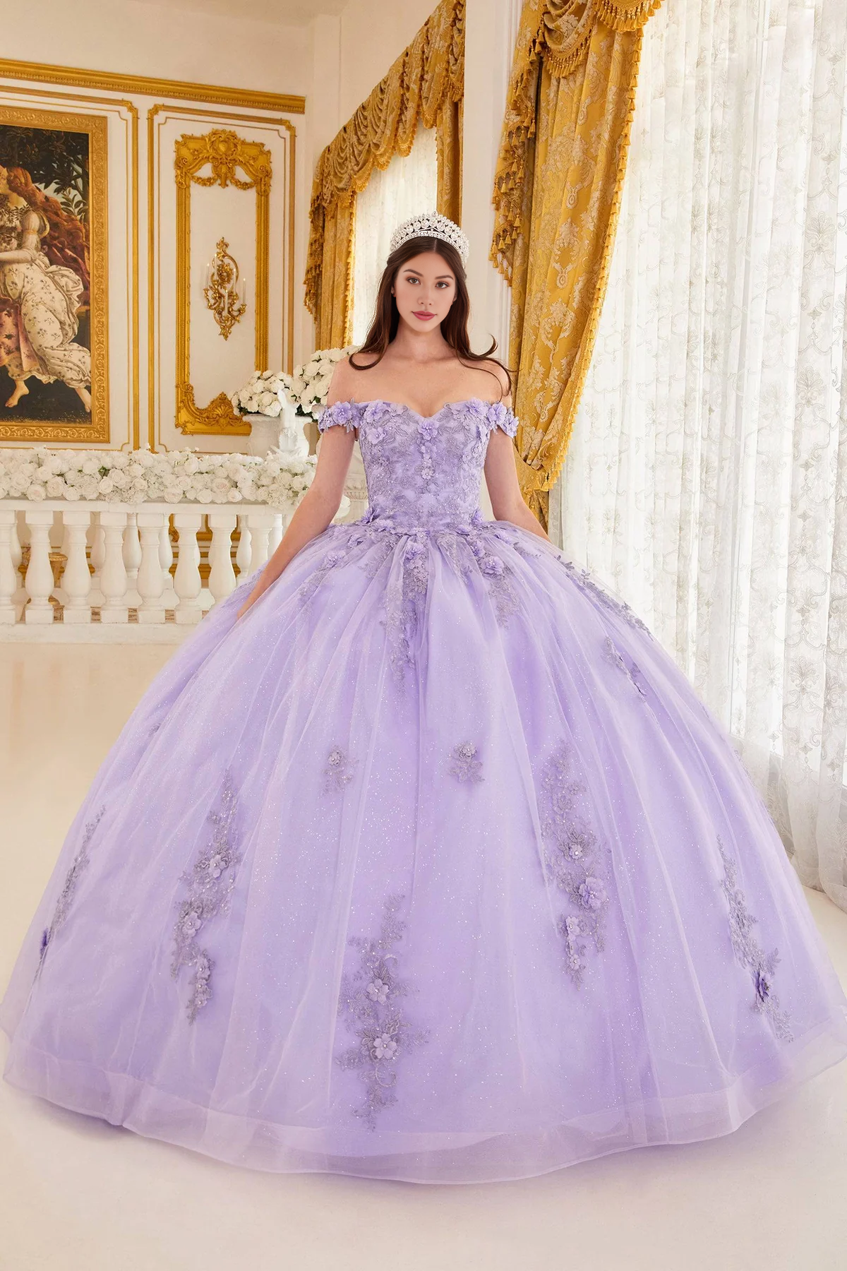 Off Shoulder Quinceanera Dresses Princess Dress Performance Party Dress with Crystals Appliques