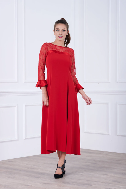 Plus Size Red Mother Of The Bride Dress Wedding Guest Dress Formal Dress