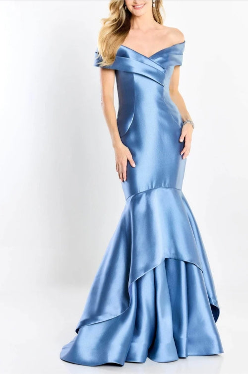 Mermaid Off Shoulder Satin Prom Dress Gown