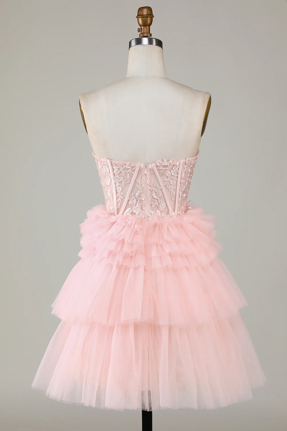 Pink A-Line Sweetheart Short Homecoming Dress with Ruffles