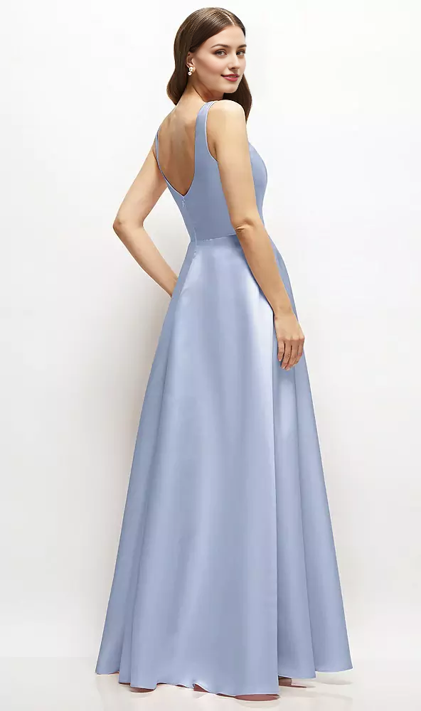 A-Line Princess Square-Neck Satin Maxi Dress Bridesmaid Dresses Wedding Guest Dresses