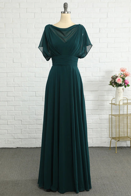 Green Chiffon Long Dress Mother of Bride Dress