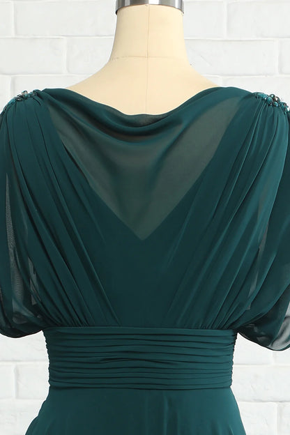 Green Chiffon Long Dress Mother of Bride Dress