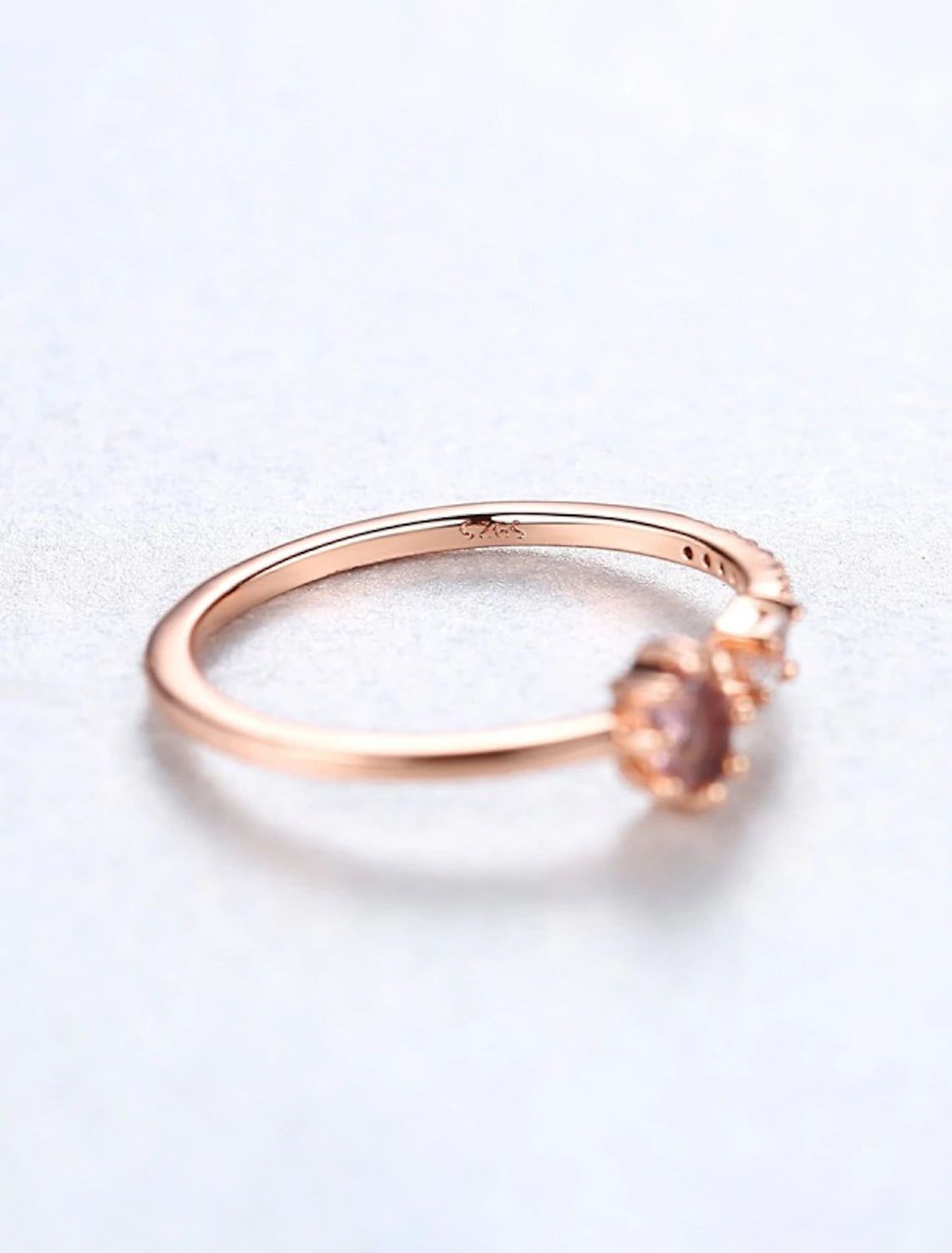 Open Ring Rose Gold S925 Sterling Silver Precious 1PC Synthetic Diamond