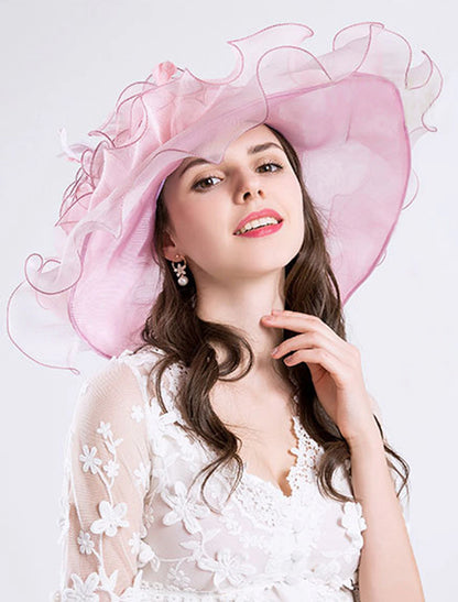 Organza Kentucky Derby Hat / Hats with Floral 1pc Wedding / Special Occasion / Party / Evening Headpiece