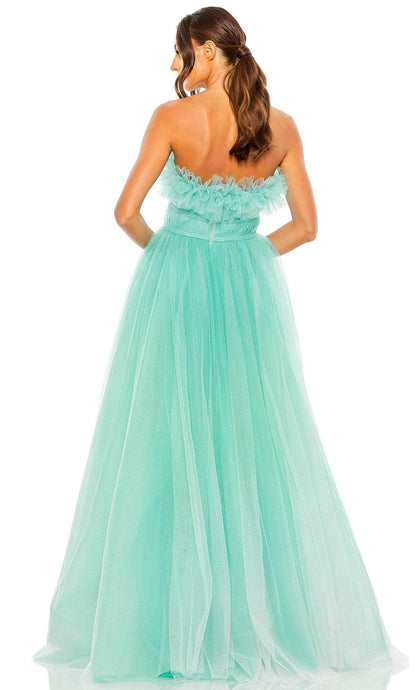 A-Line Princess Glitter Tulle Strapless Prom Dress Ballgown