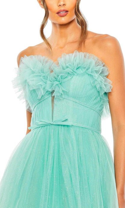 A-Line Princess Glitter Tulle Strapless Prom Dress Ballgown