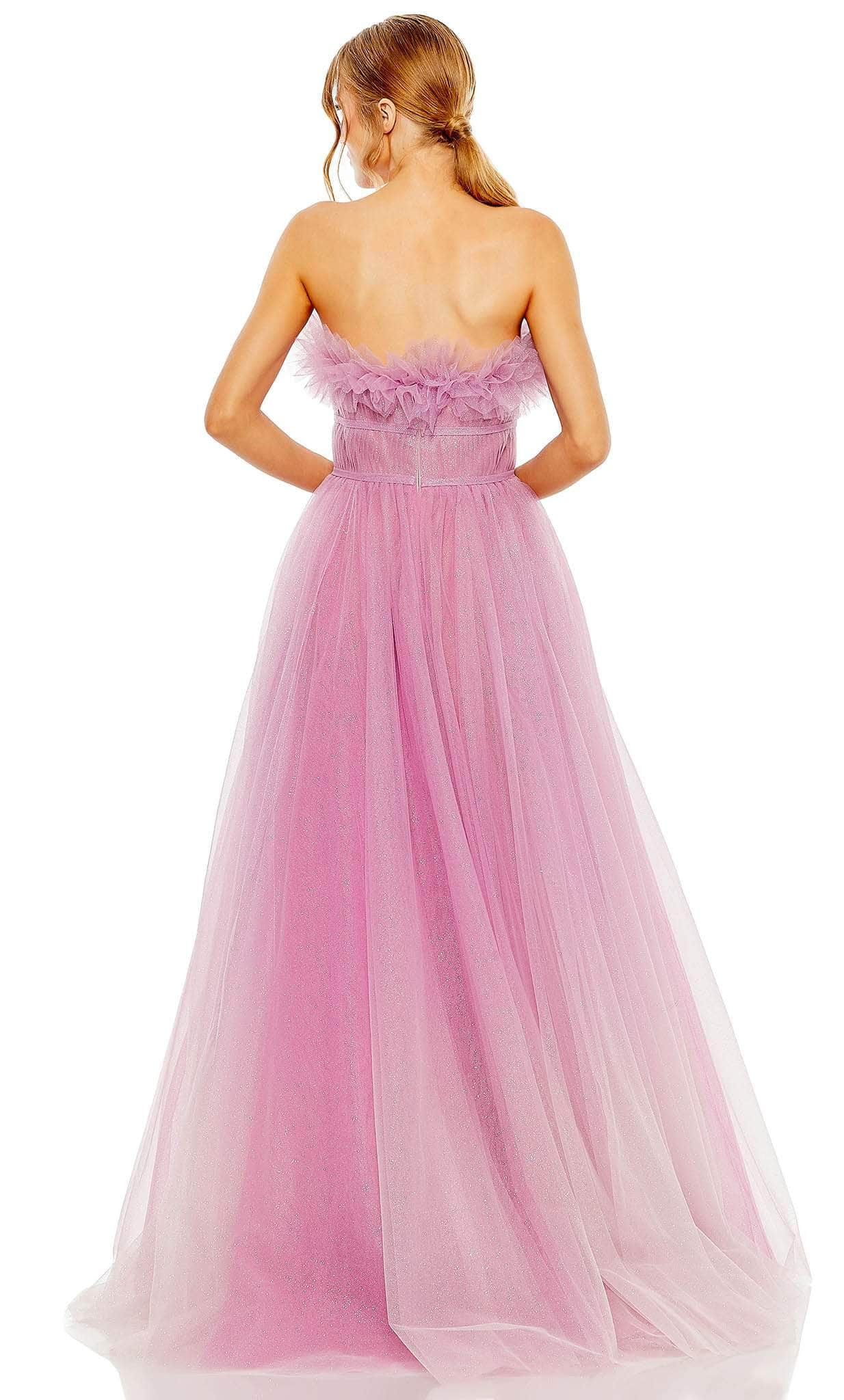 A-Line Princess Glitter Tulle Strapless Prom Dress Ballgown