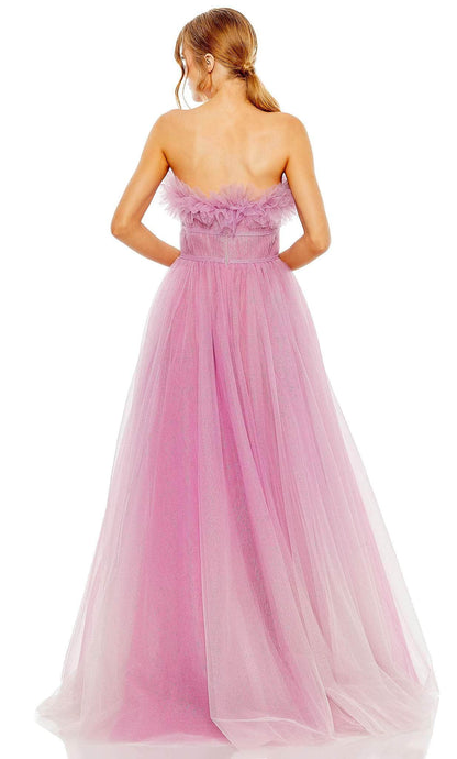 A-Line Princess Glitter Tulle Strapless Prom Dress Ballgown