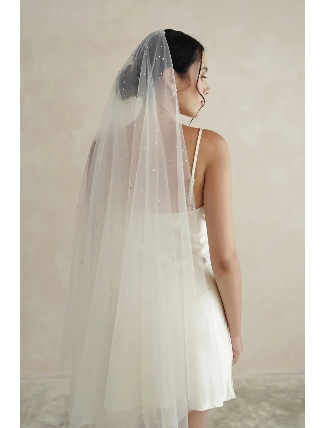 Diamond / Rhinestone Decorated Case Wedding Veil