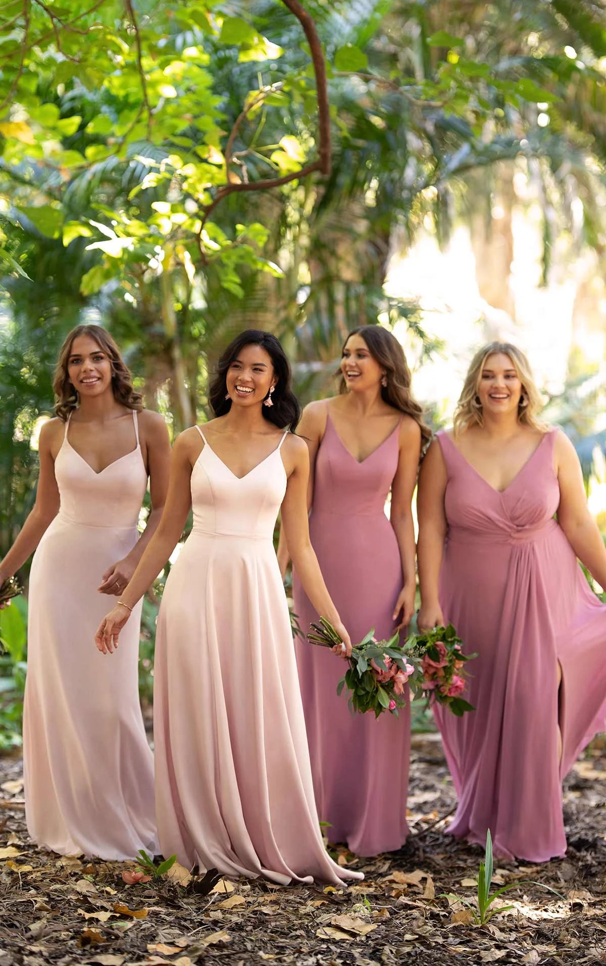 V-Neckline Wrapped Bridesmaid Dress with Skirt Slit