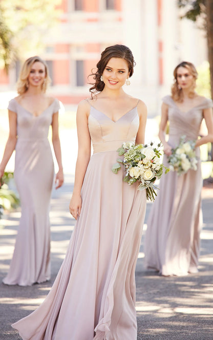 Mixed Fabric Bridesmaid Dress