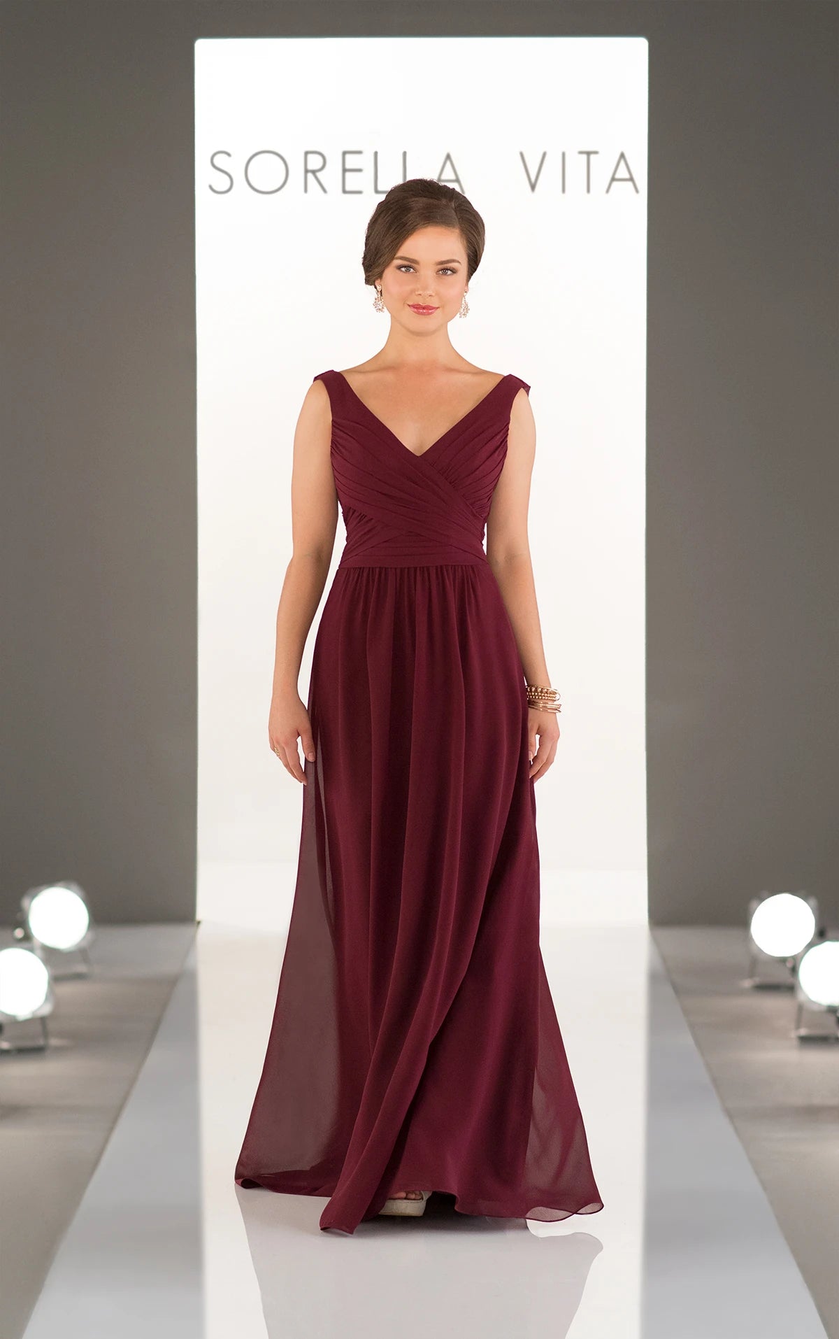 Classic Chiffon V-Neck Bridesmaid Dress