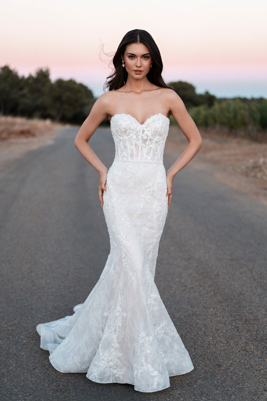 Throughout dreamy beaded and sequined lace sheath bridal gown tulle sleeve