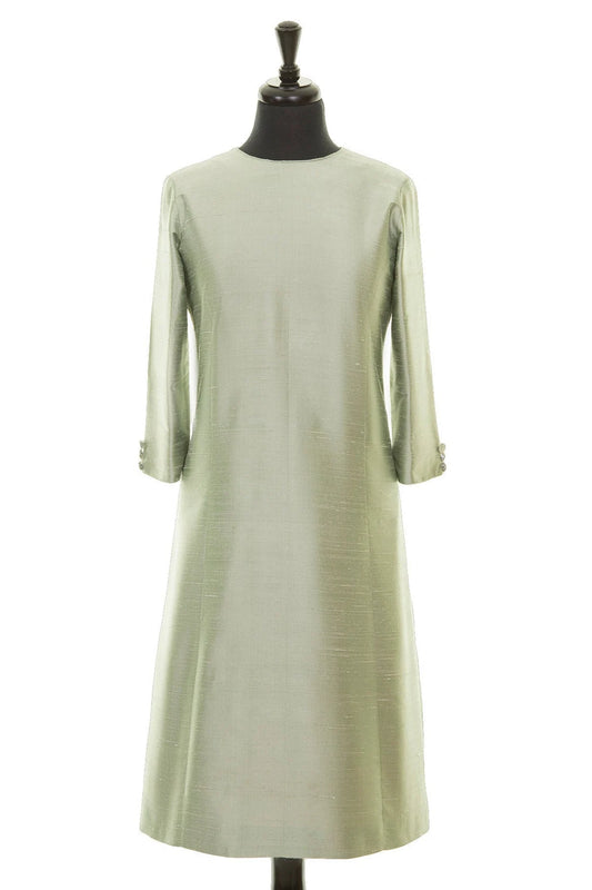 Pale Green Raw Silk A-Line Mother of the Bride Dresse Outfit Plus Size Formal Dress