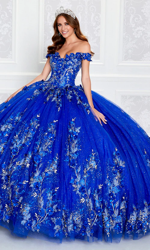 Princess Dress Quinceañera Dress with 3-D Flowers Floor Length Sleeveless Off Shoulder with Appliques