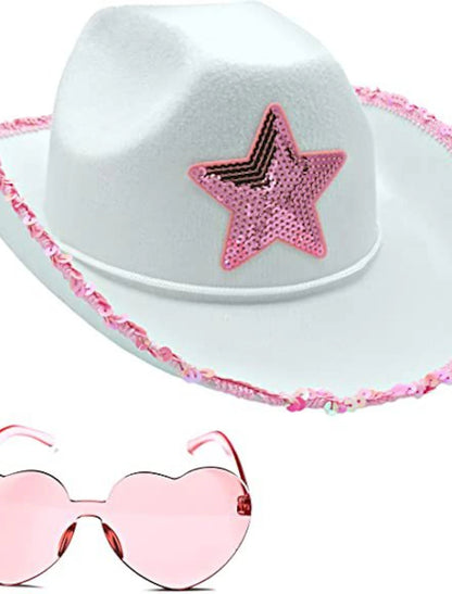 Cowboy Hat Wedding Valentine's Day Fashion Wedding With Paillette Headpiece Headwear