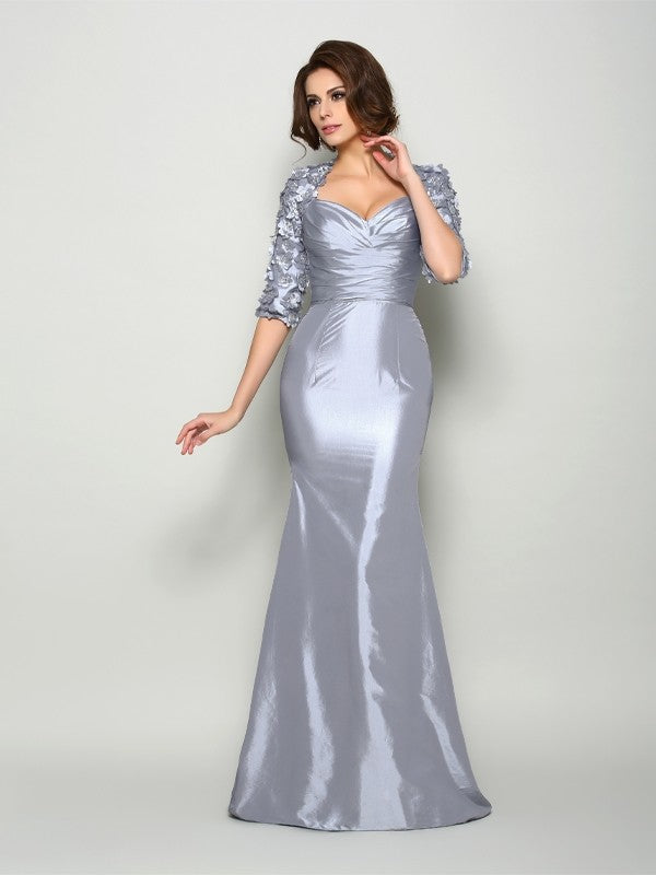 Trumpet/Mermaid Sweetheart Applique 1/2 Sleeves Long Taffeta Mother of the Bride Dresses