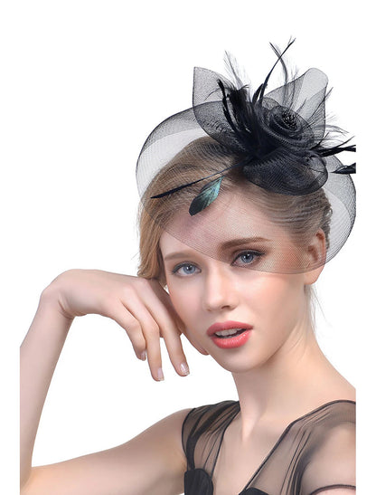 Tulle / Feather Fascinators Kentucky Derby Hat with 1 Piece Wedding