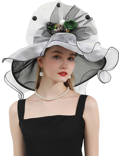 Organza Kentucky Derby Church Wedding Fancy With Flower Tulle Headpiece Headwear