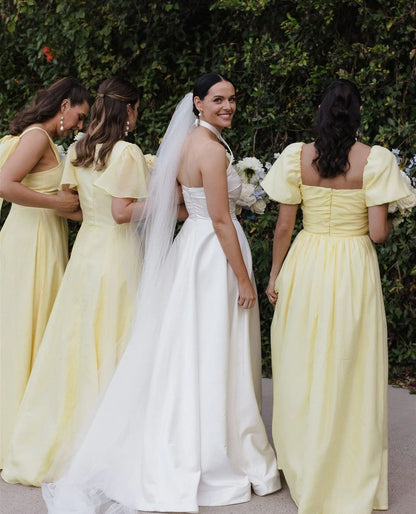 Chic A-Line Daffodi Long Bridesmaid Dresses