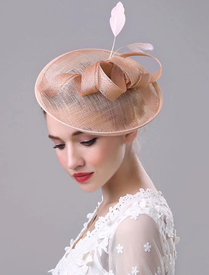 Fascinators Hats Headwear Organza Polyester Vintage Style Elegant With Feather