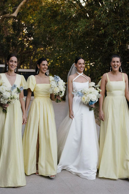 Chic A-Line Daffodi Long Bridesmaid Dresses