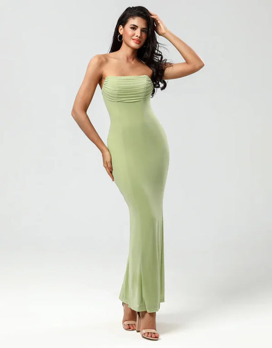 Bridesmaid Dress Strapless Mermaid Lemon Green Long