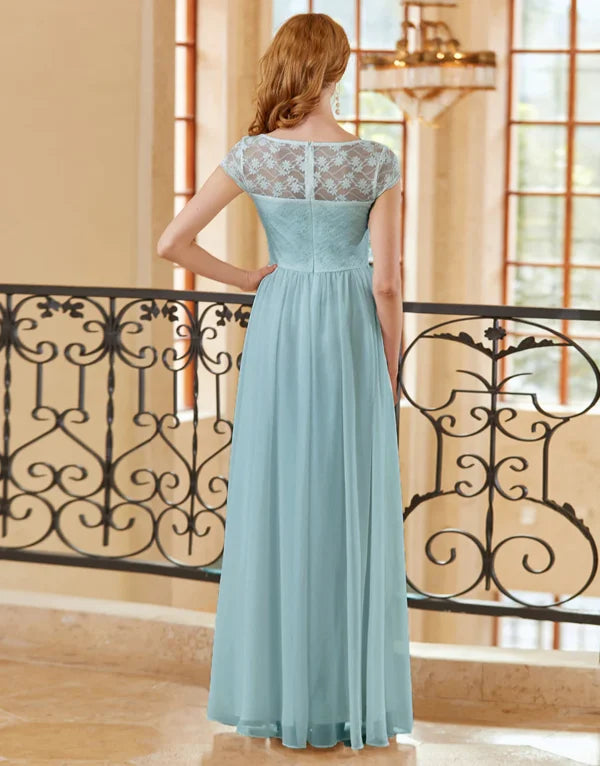 A Line Sweetheart Sky Blue Long Bridesmaid Dresses