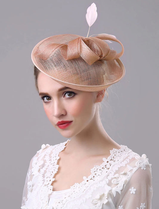 Fascinators Hats Headwear Organza Polyester Vintage Style Elegant With Feather