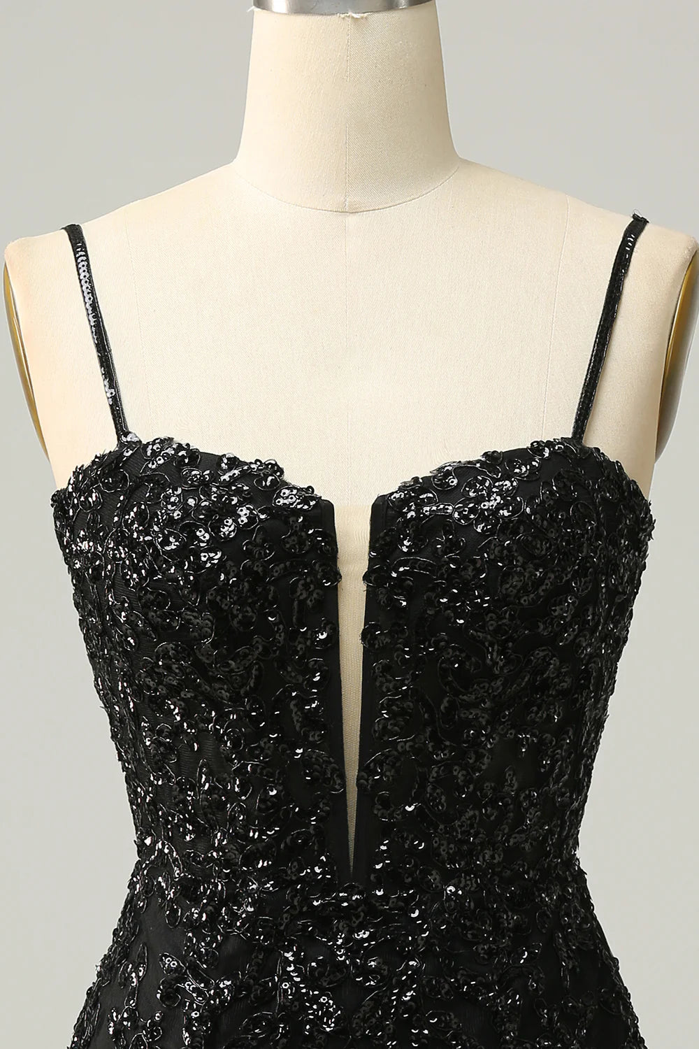 Sheath Black Sequins Homecoming Dress With Criss Cross Back