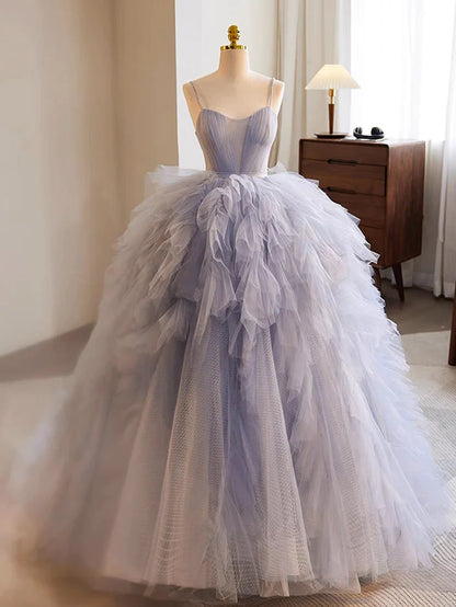 Quinceanera Dress Tulle Long Prom Gown Long Sweet Dress