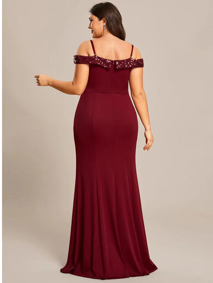 Elegant Fishtail Bodycon Evening Dress with Spaghetti Straps