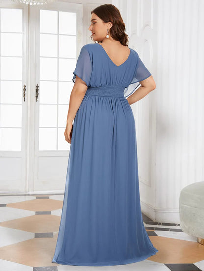 A-Line Empire Waist Chiffon Long Evening Party Dress