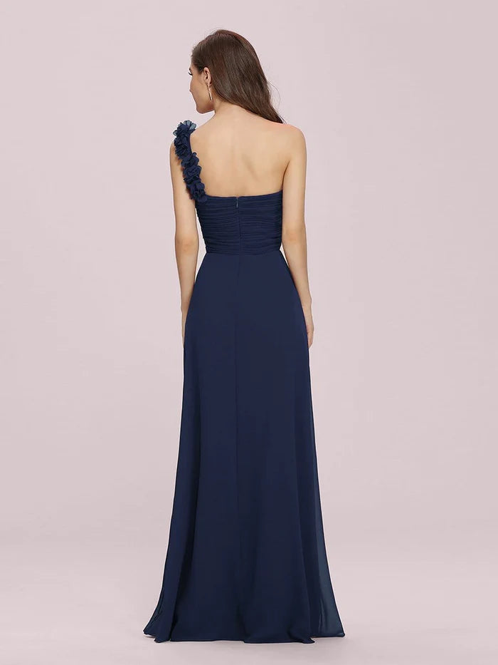 Chiffon One Shoulder Long Bridesmaid Dresses