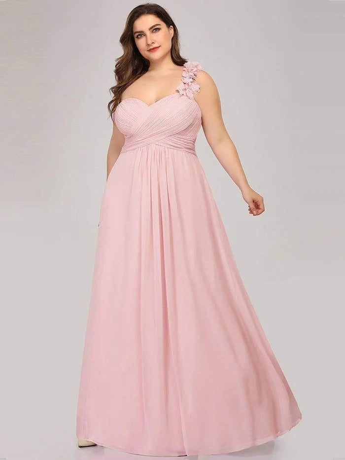 Chiffon One Shoulder Long Bridesmaid Dresses