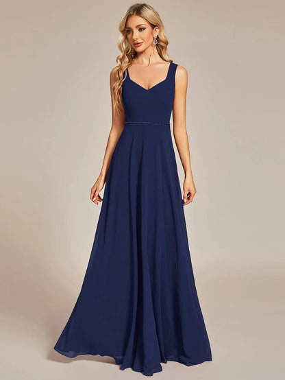 Elegant Chiffon Sleeveless Bridesmaid Dress with Backless