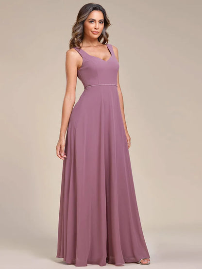 Elegant Chiffon Sleeveless Bridesmaid Dress with Backless