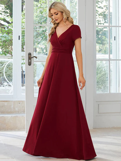 Custom Size Simple Pleated Empire Waist A-Line Bridesmaid Dress